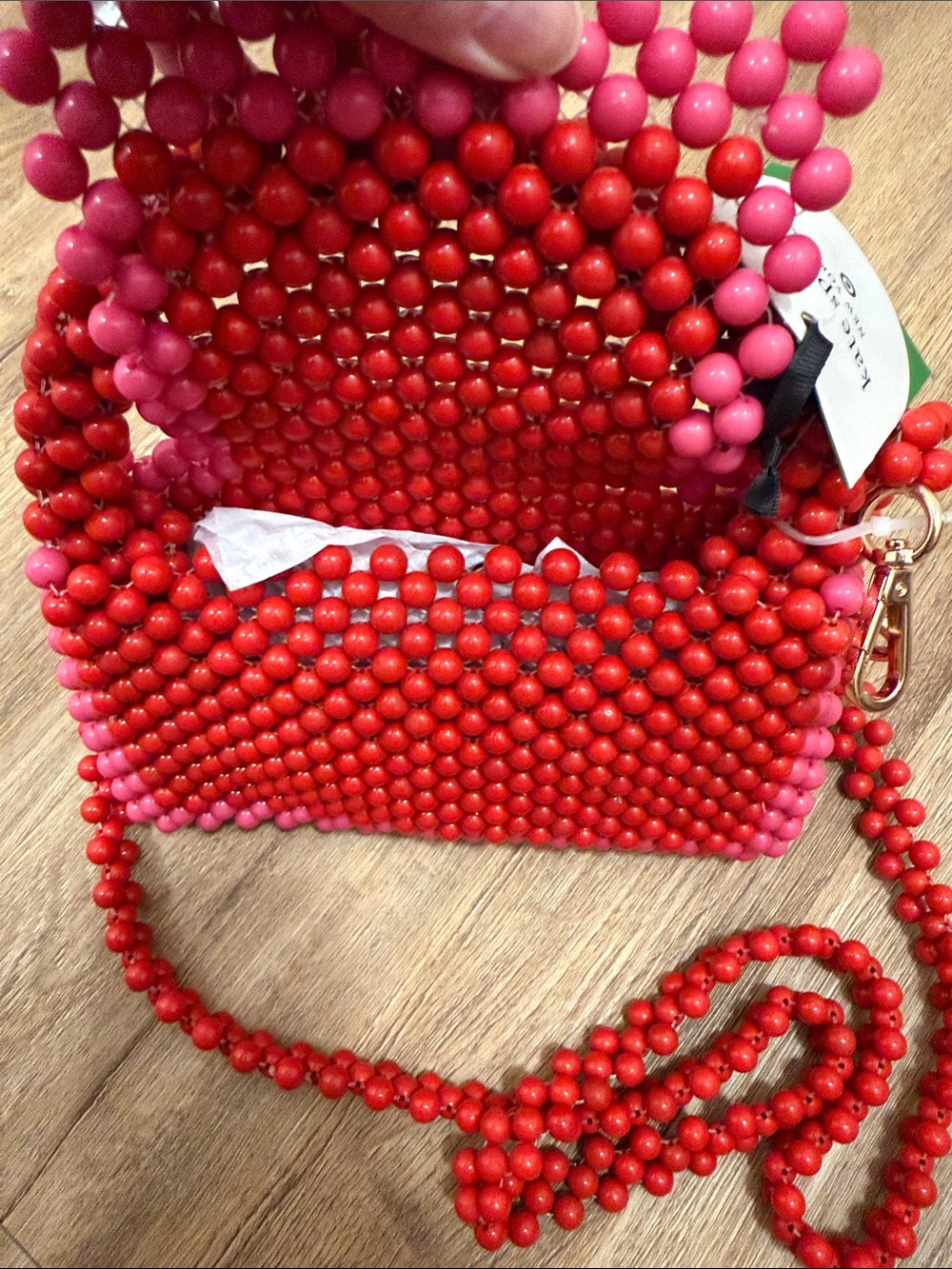 kate spade x Target Red and Pink Beaded Mini Top-Handle Bag - Picture 3 of 3